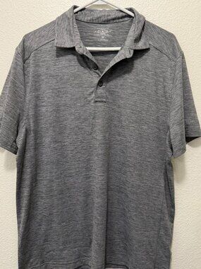 G H Bass & Co gray short sleeve polo shirt, collared, men's medium